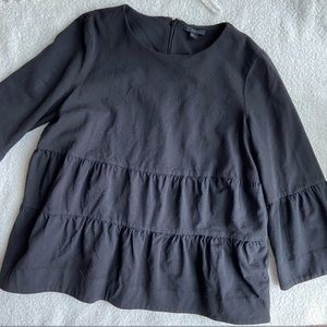 COS Black Tiered Wool Blouse